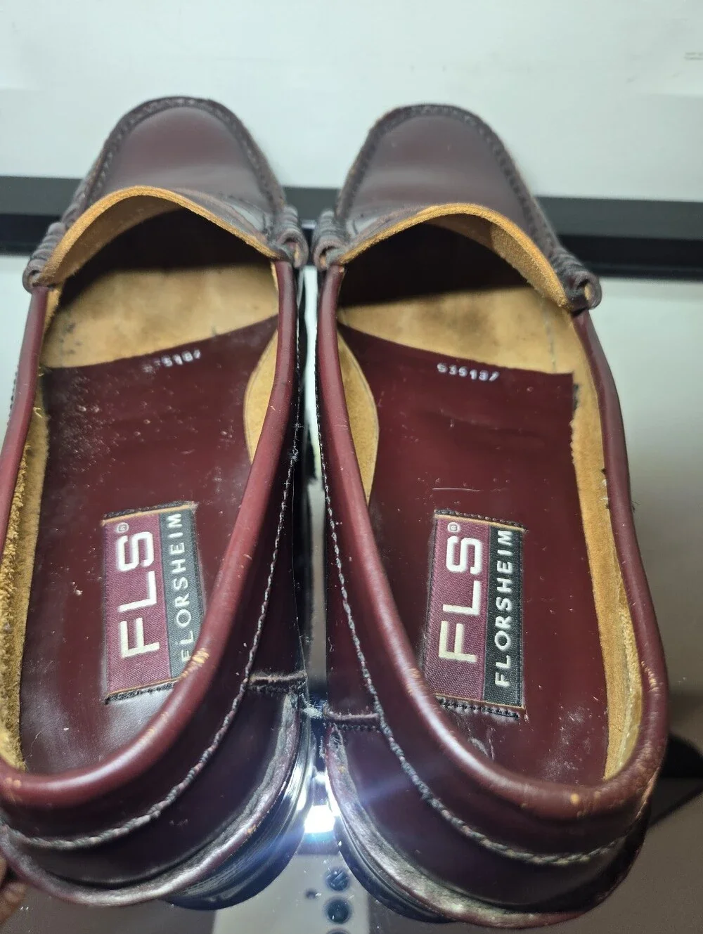 Florsheim Berkley Penny Loafers Men's 9 Mock Toe Burgundy Slip On Classic Preppy